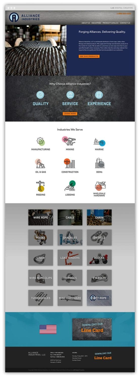 alliance industries website browser