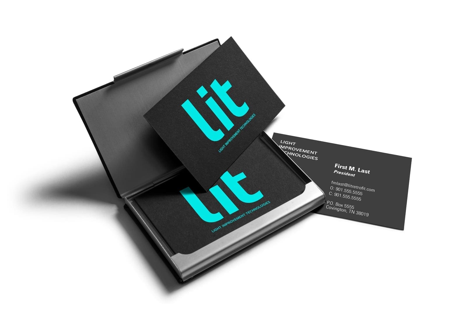 lit business card design