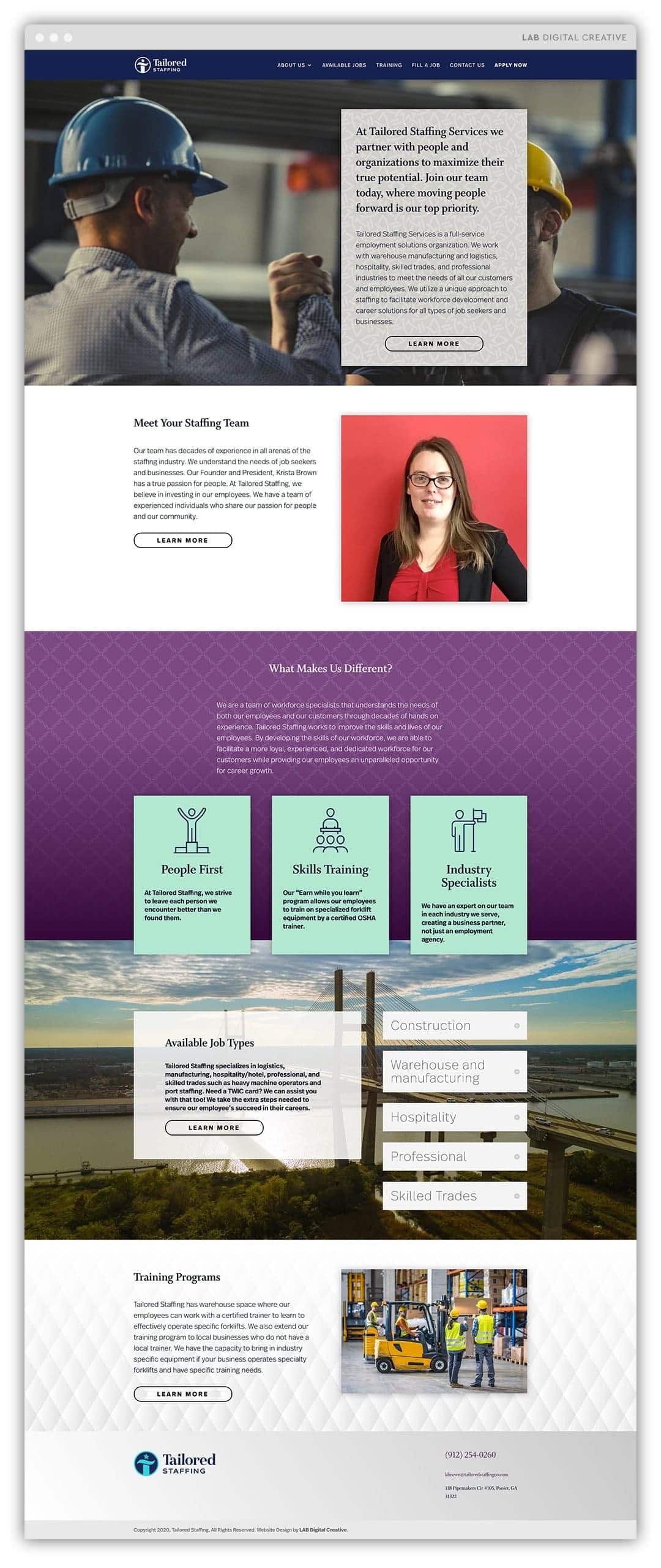 Tailored Staffing Website Designdisplayed in a browser