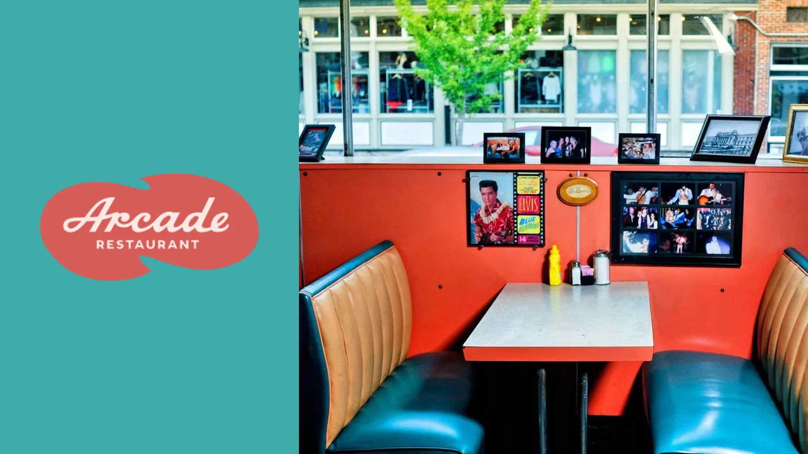 Arcade Restaurant brand and project imagery