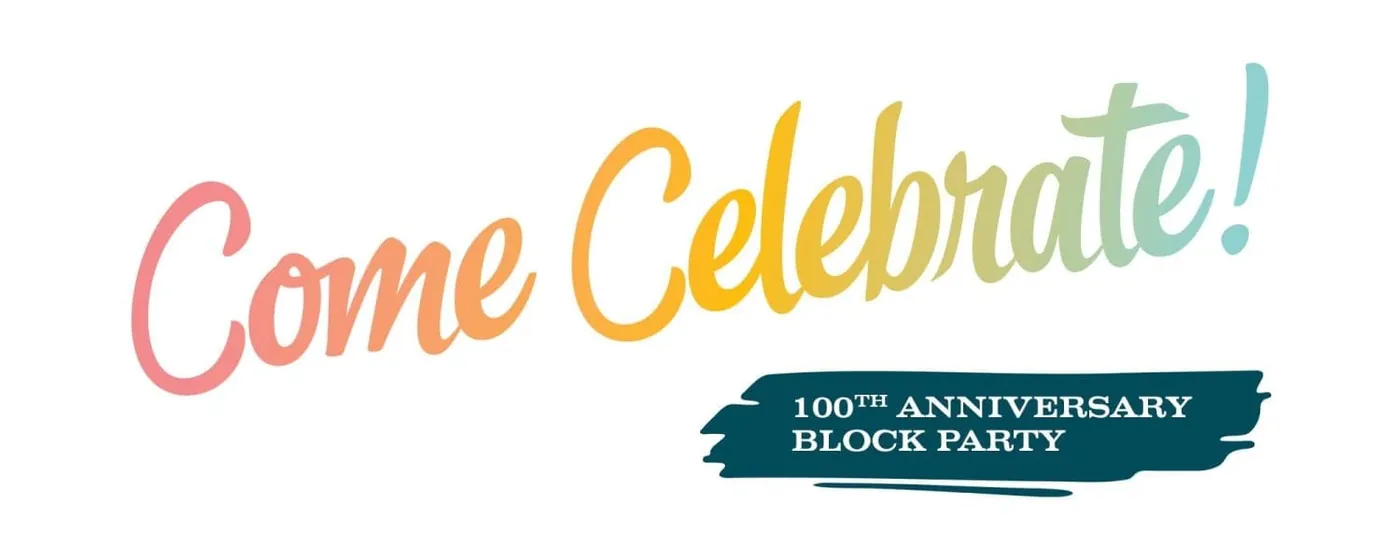 Anniversary block party lettering