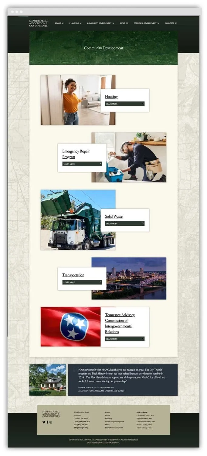 Program overview page