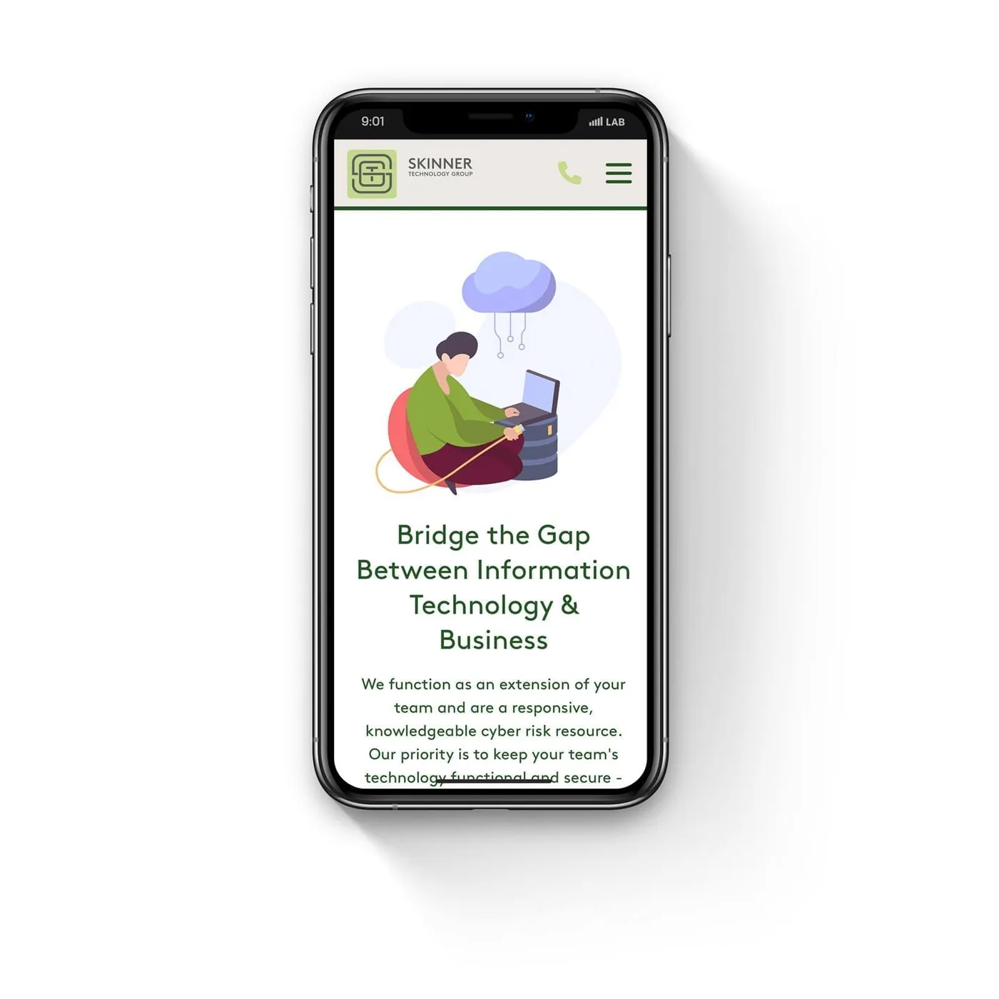 Homepage on a phone