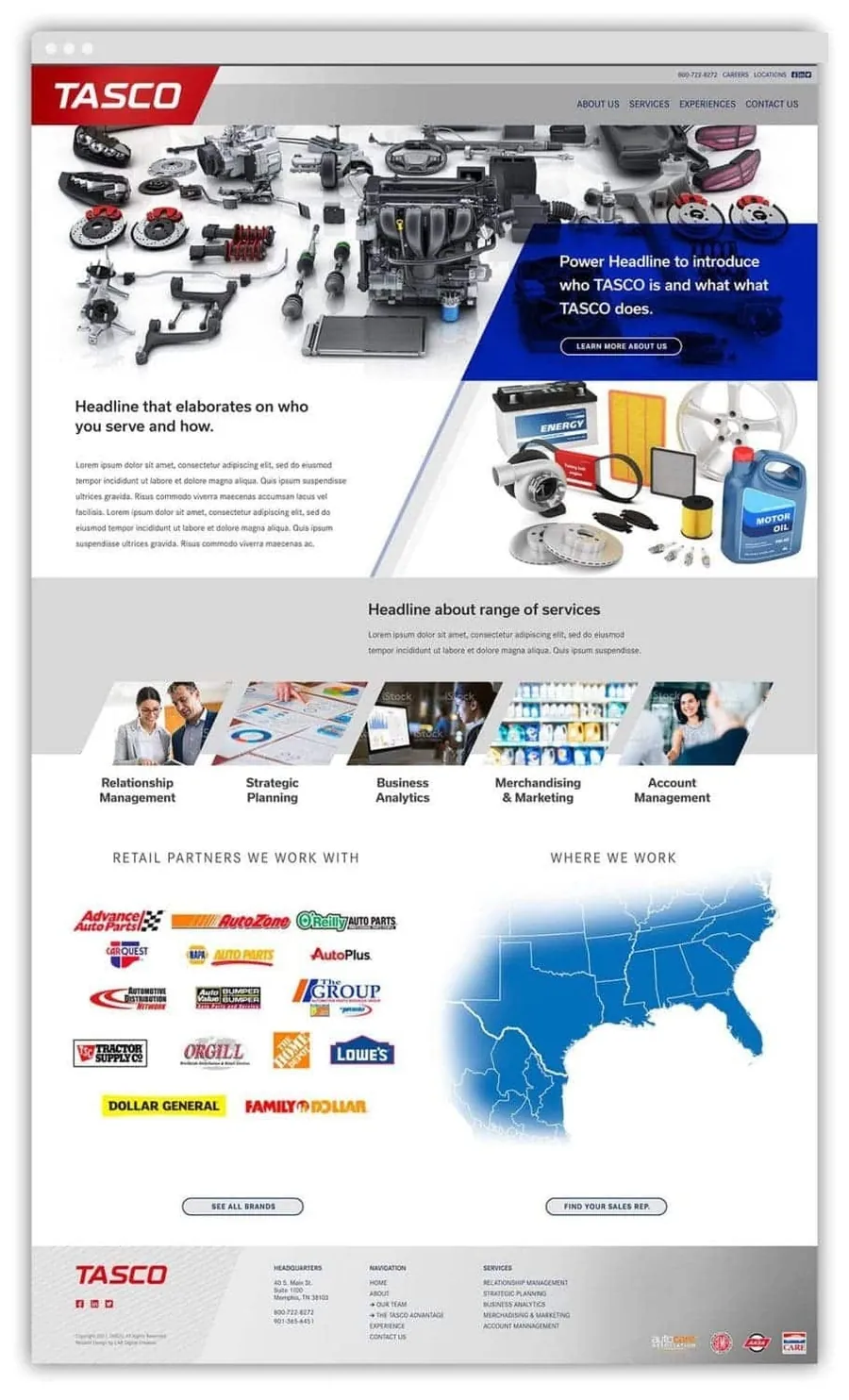 Full homepage design