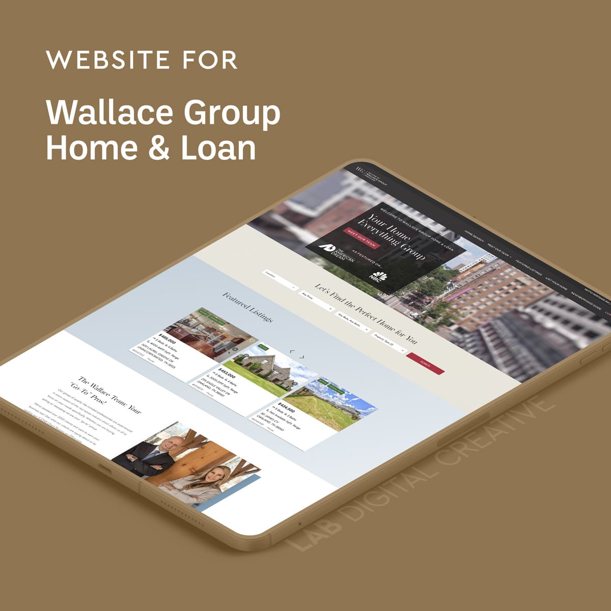 Wallace Group Home & Loan Real Estate site Design LAB